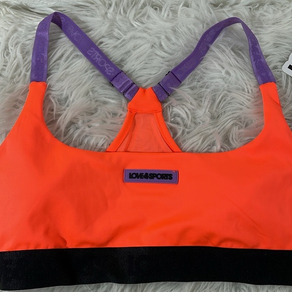 Love & Sports Women’s Logo Patch Sports Bra Size Large 12-14 NEW - Picture 5 of 15